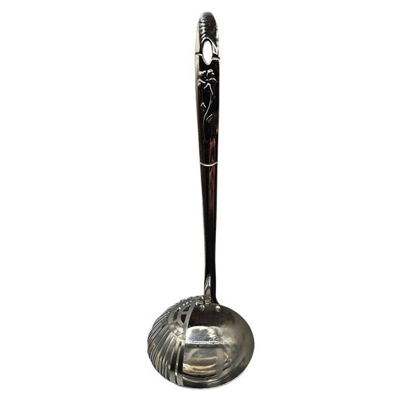 Vintage Straining Ladle Stainless Steel Mid Century Silver - Picture 1 of 5